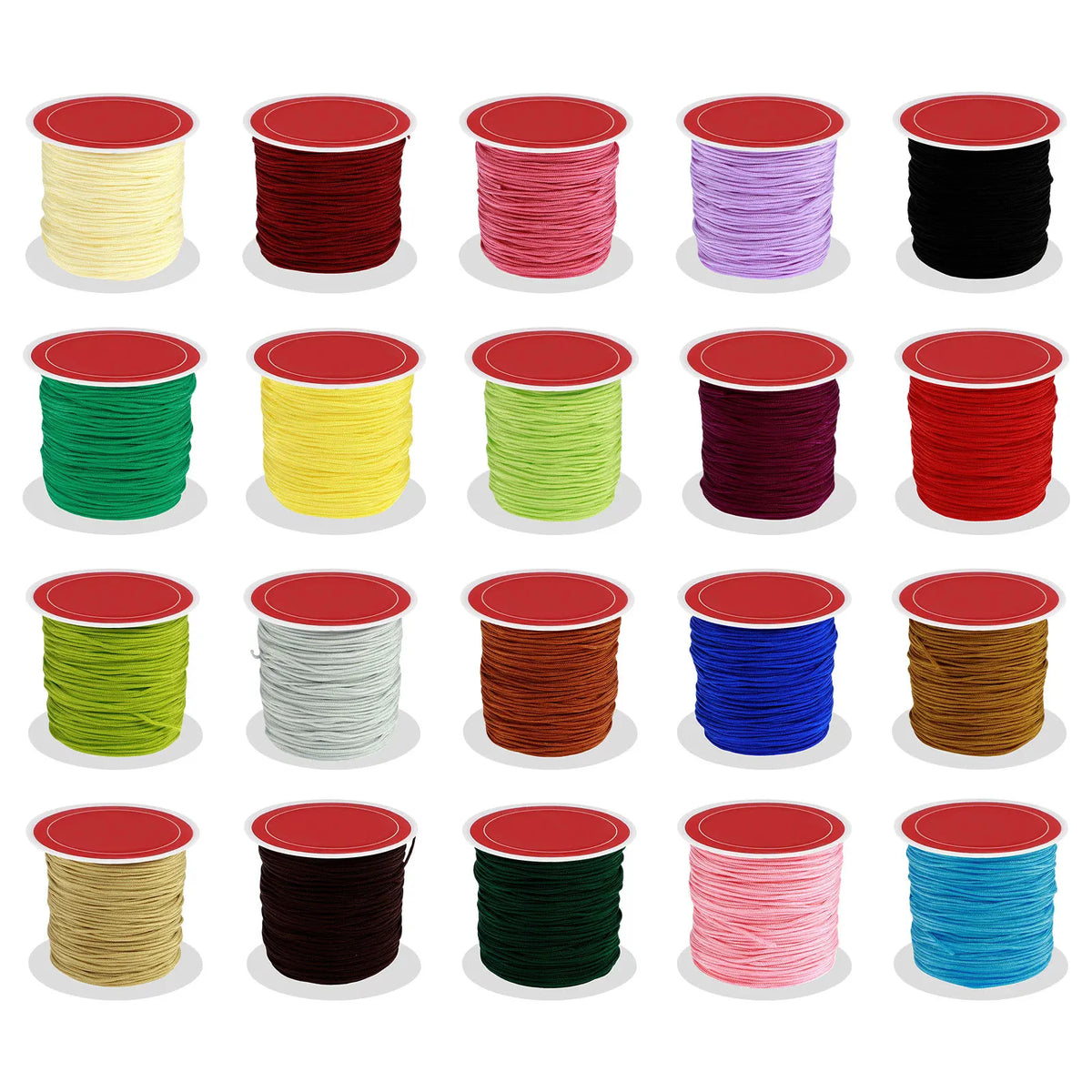 20 Rolls Waxed Bracelet Cord – 20 Colors, 0.8mm Polyester Waxed Craft Cord Nixie 20 color set