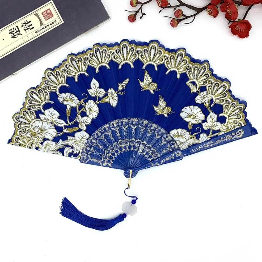 Chinese Antique Folding Fan – Floral Dance & Home Decor Fan Decorative Folding Fan Nixie
