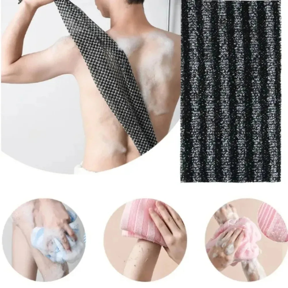 Extra Long Exfoliating Bath Scrubber Towel – Silver Ion