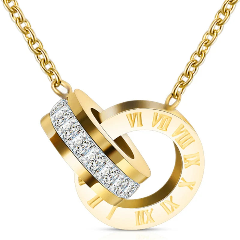 Roman Numeral Stainless Steel Jewelry Set – Necklace, Earrings & Bracelet Jewelry Gift Set Nixie