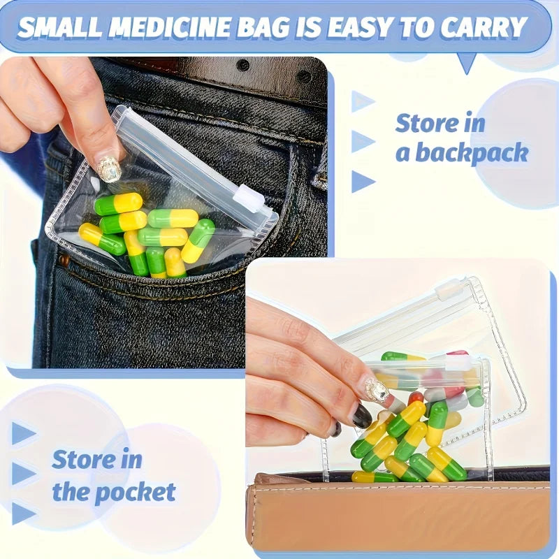10-Piece Portable Travel Medicine Storage Bag Set – Zippered Medicine Storage Bag Nixie