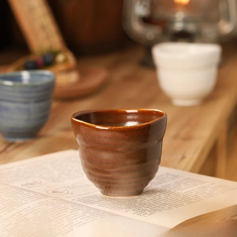 Japanese Rough Pottery Ceramic Cup – Retro Kung Fu Tea Mug 110ml Ceramic Tea Mug Nixie