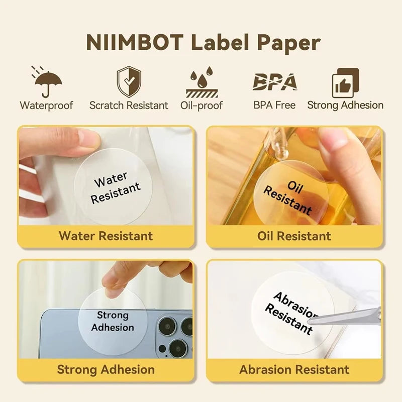 Niimbot Thermal Label Stickers – Waterproof & Oilproof Refills Thermal Label Refills Nixie