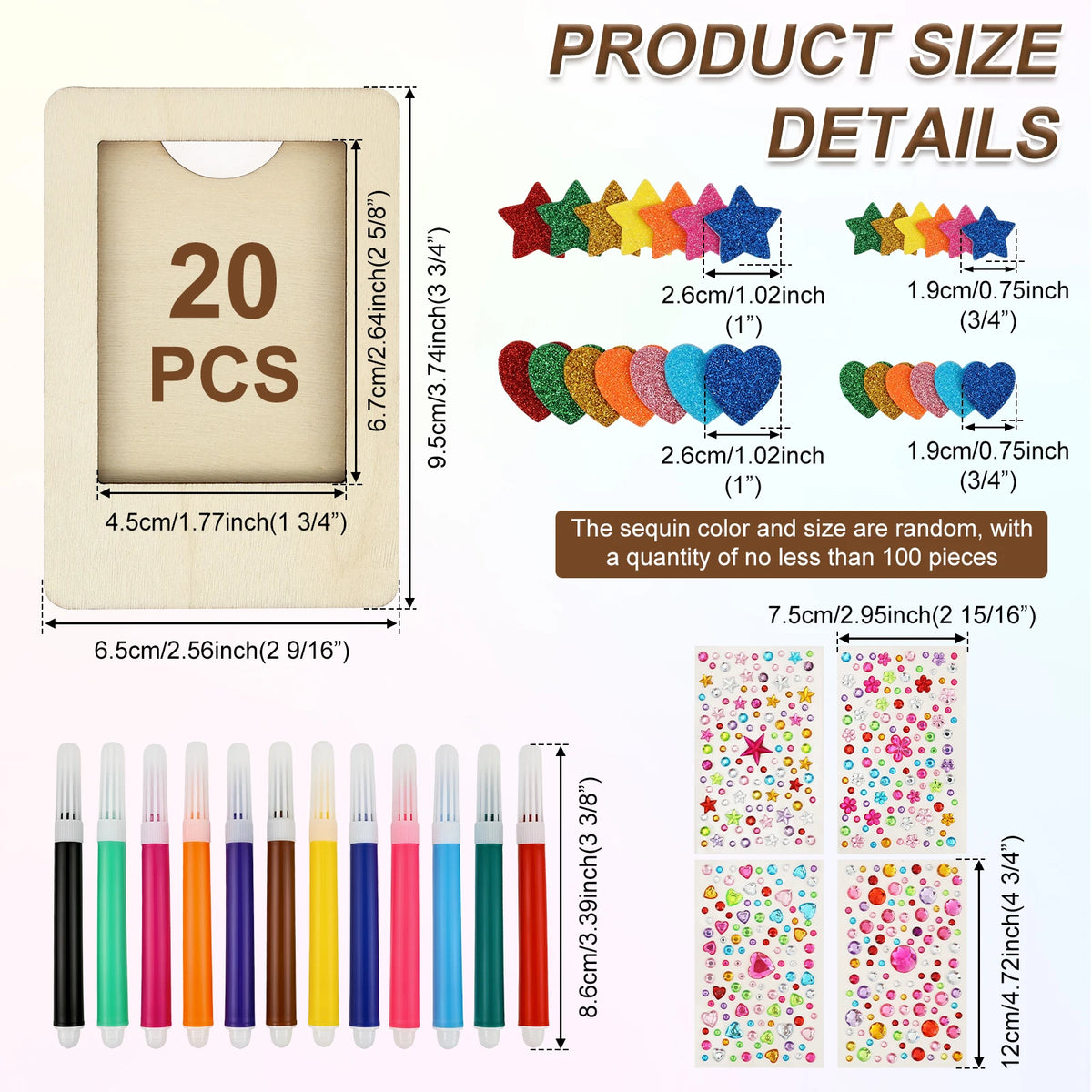 DIY Unfinished Wood Picture Frame Craft Kit – 24 Frames & Paints