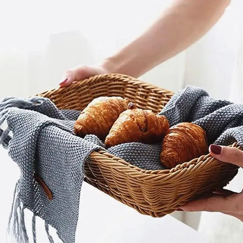 Imitation Rattan Storage Basket – BPA-Free Woven Organizer Storage Basket Nixie