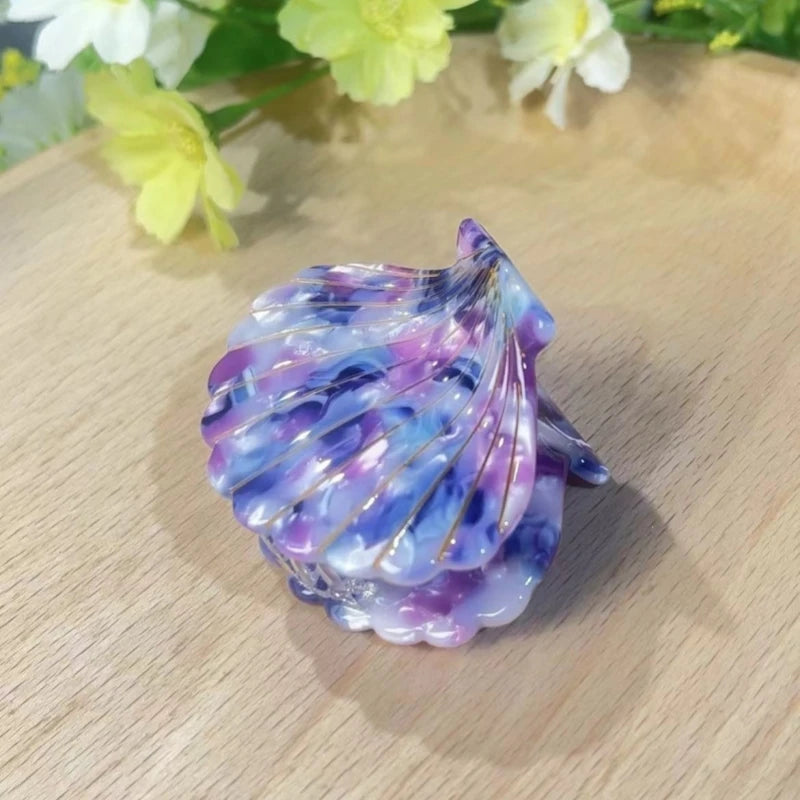 Vintage Shell Acetate Hair Claw Clip – Multi-Color Women's