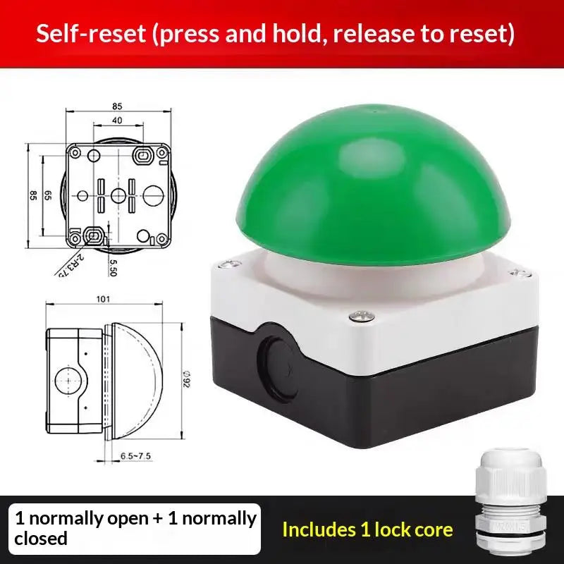 IP65 Mushroom Head Emergency Stop Button Switch 1NO Industrial