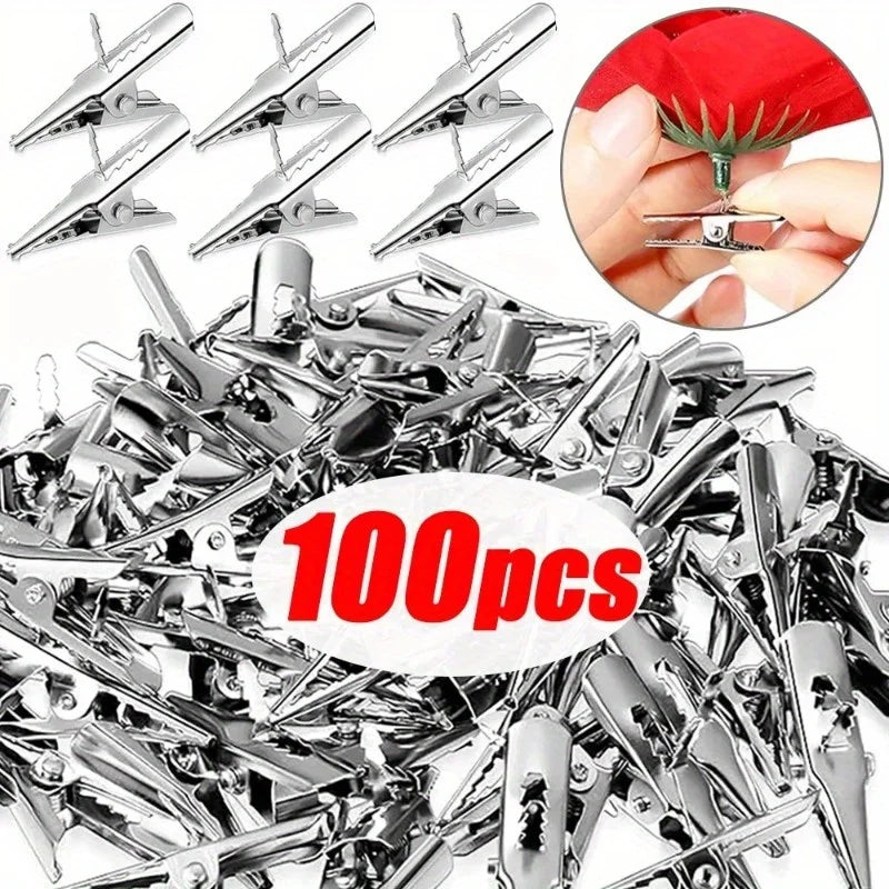 Mini Christmas Flower Metal Clips – Xmas Tree & Wreath Decor Holiday Decoration Clips Nixie