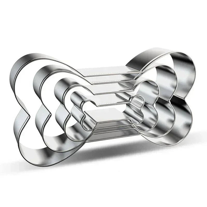 4-Piece Dog Bone & Paw Cookie Cutter Set – Stainless Steel