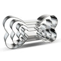 4-Piece Dog Bone & Paw Cookie Cutter Set – Stainless Steel