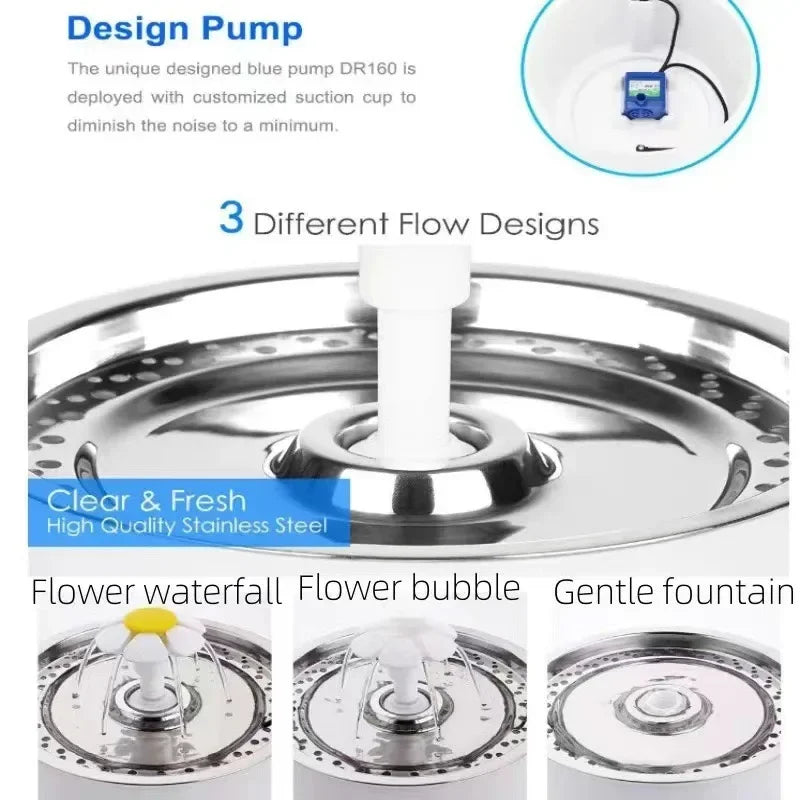 3.4L Stainless Steel Automatic Pet Water Fountain | Nixie Pet Water Fountain Nixie