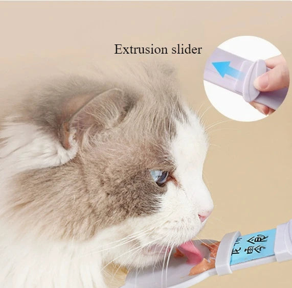 Long Handle Cat Squeeze Feeder Spoon – Treat Dispenser for Pets Pet Feeder Spoon Nixie