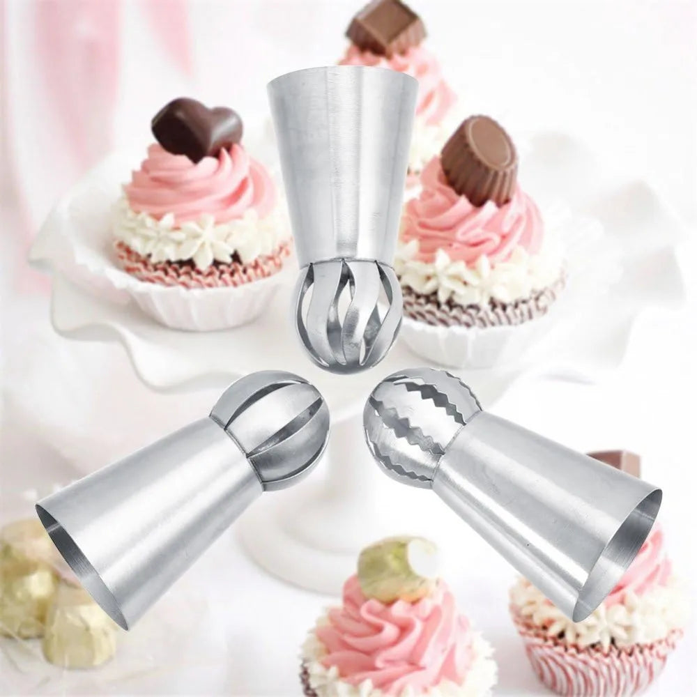 3-Piece Stainless Steel Cake Icing Nozzle Tips | Baking Set Cake Decorating Tips Nixie