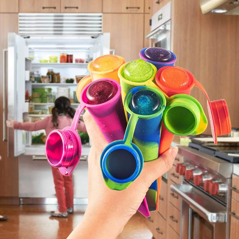 Silicone Popsicle Molds 6-Pack with Lids – Food Grade & Reusable Popsicle Mold Set Nixie