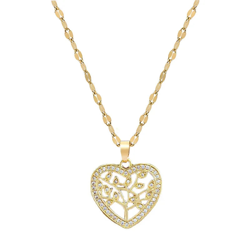Women's Gold Heart Pendant Necklace – Stainless Steel Choker Pendant Necklace Nixie