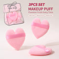Heart Shaped Plush Makeup Puff with Strap – Set of 3 | Nixie Makeup Powder Puff Nixie Pink