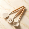 Silicone Kitchen Utensil Set – Spatula, Slotted Spatula & Ladle Silicone Cooking Utensils Nixie Khaki