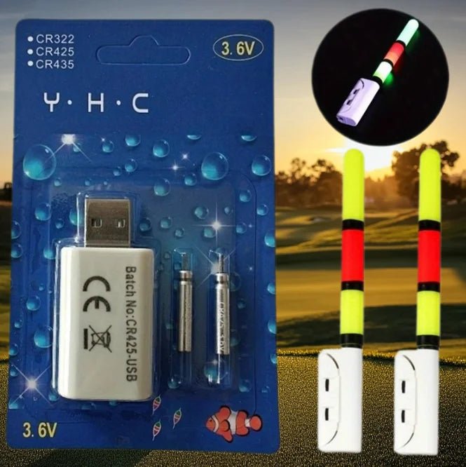 Night Fishing Float Set – 2 Bobbers + USB Charger & CR425 Batteries Night Fishing Float Set Nixie