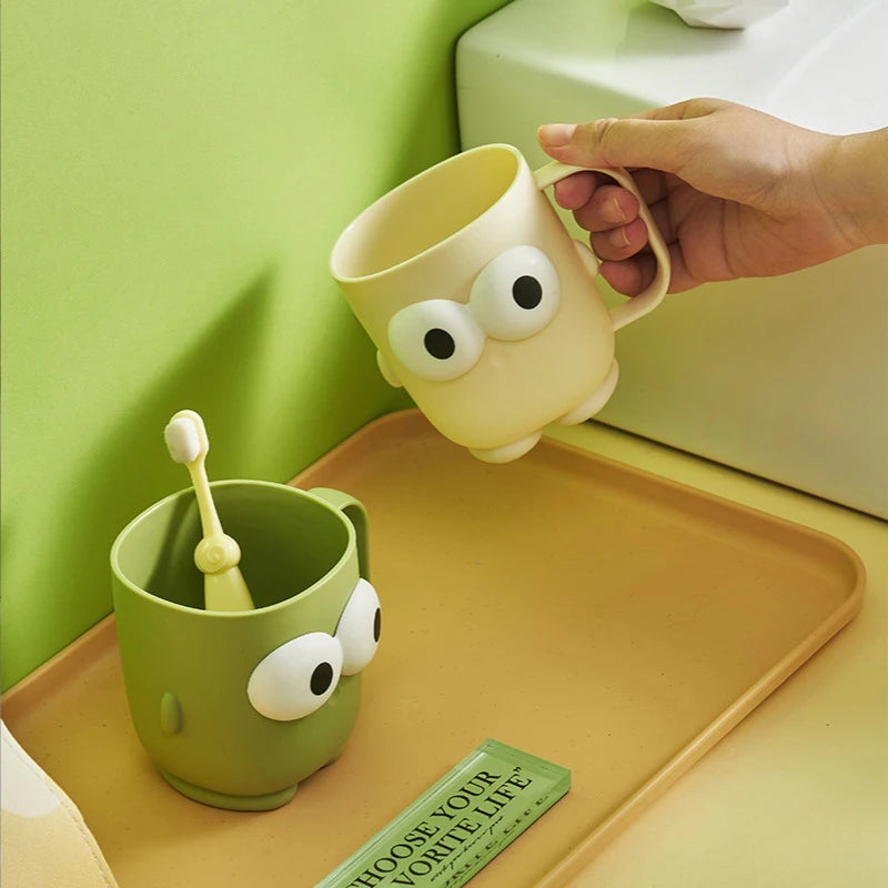 Cute Cartoon Toothbrush Holder & Mouthwash Cup – PP Plastic Toothbrush Holder Cup Nixie