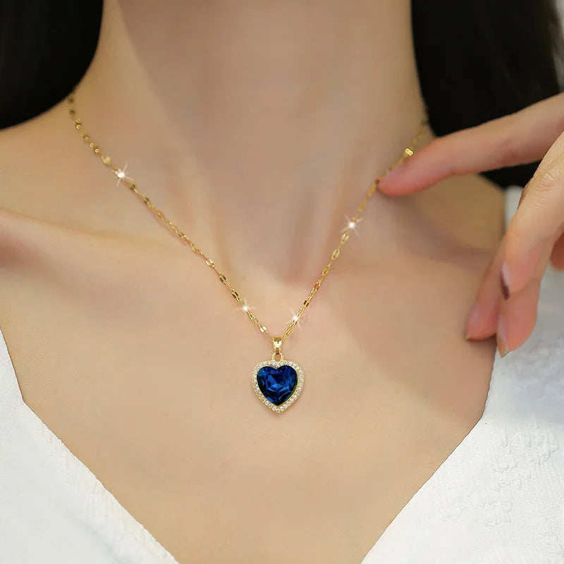 Heart Pendant Necklace Gold Stainless Steel Choker for Women Pendant Necklace Nixie