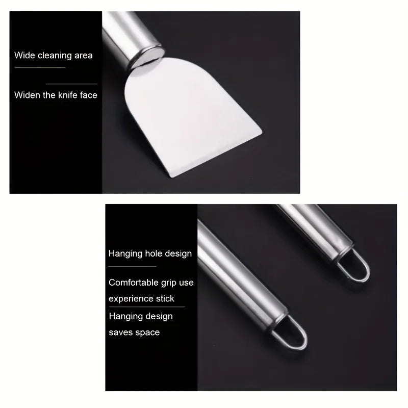Stainless Steel Kitchen Scraper for Stoves & Flat Pans Kitchen Cleaning Scraper Nixie