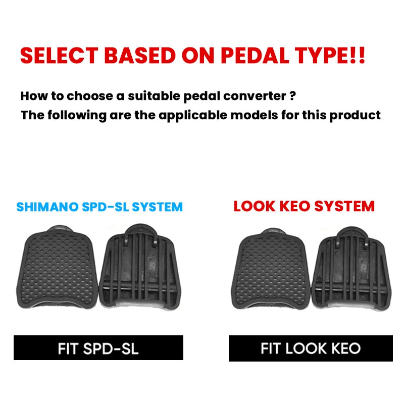 BUCKLOS Road Bike Pedal Adapter – SPD-SL & LOOK KEO Converter Bike Pedal Adapter Nixie