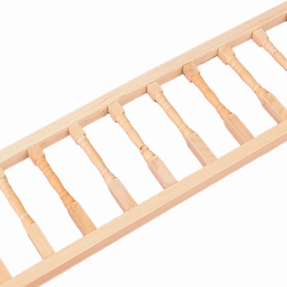 2pcs Birch Wood Dollhouse Railing 1:12 Scale Balustrade Kit Dollhouse Railing Kit Nixie