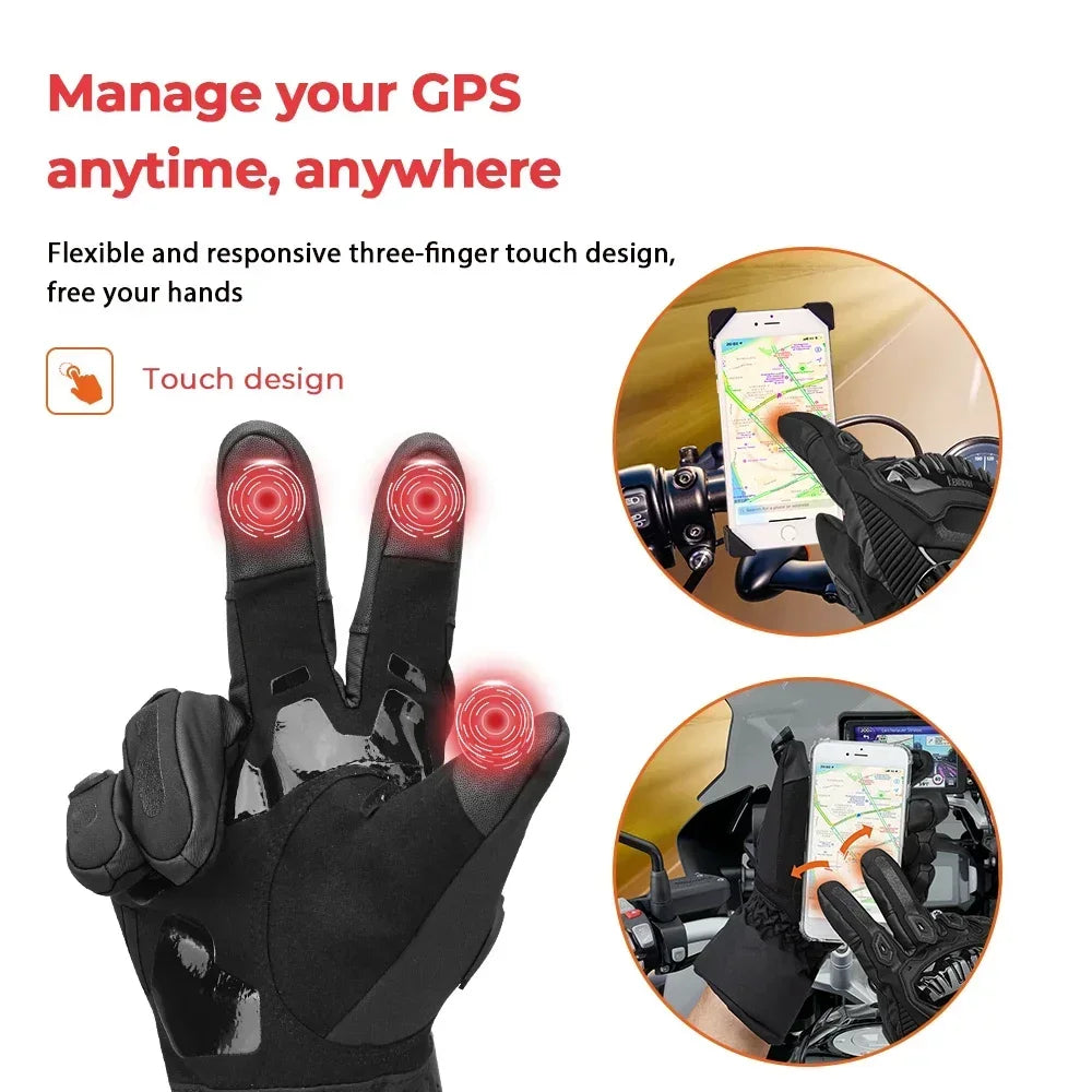 KEMiMOTO Winter Motorcycle Gloves – Waterproof & CE Rated Motorcycle Gloves Nixie