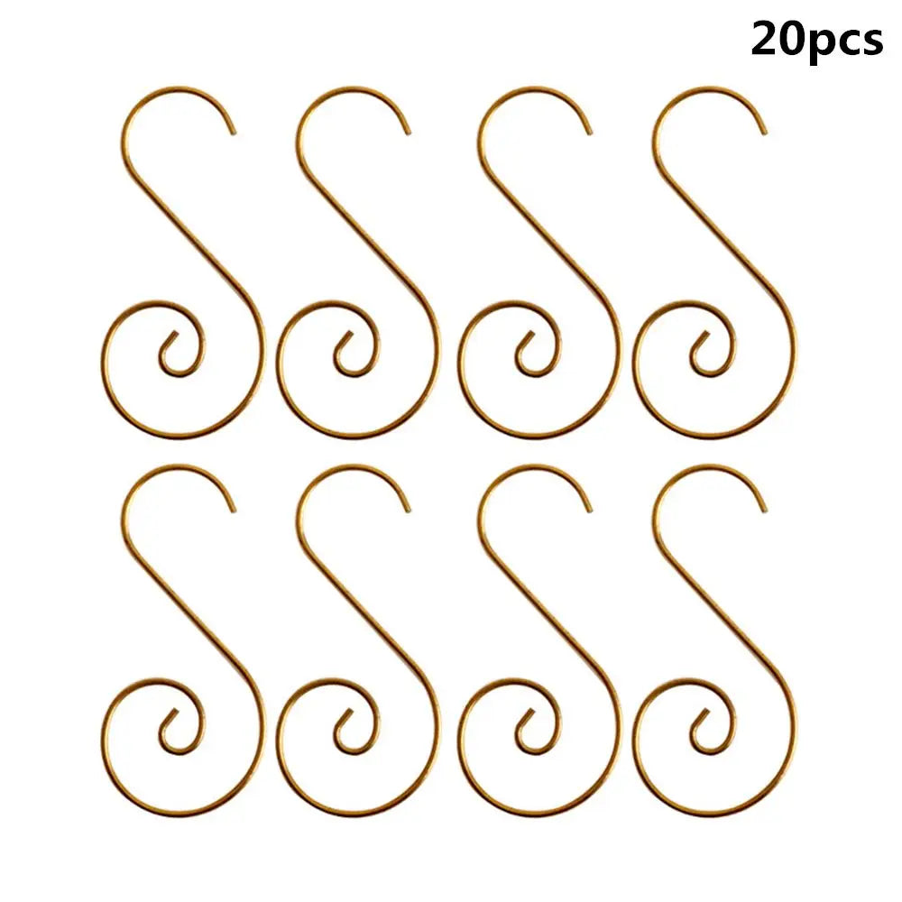 20Pcs S-Shaped Metal Christmas Ornament Hooks – Tree Hangers Christmas Ornament Hooks Nixie -G