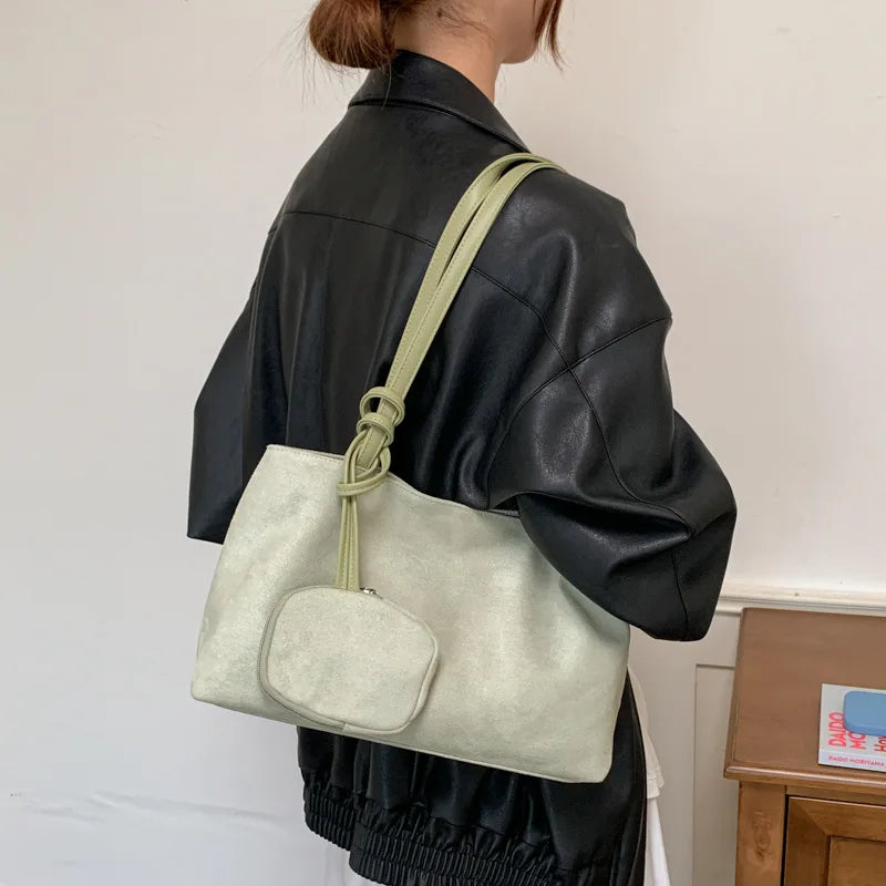 Nixie Vintage Suede Large Tote & Shoulder Bag for Women Suede Tote Handbag Nixie