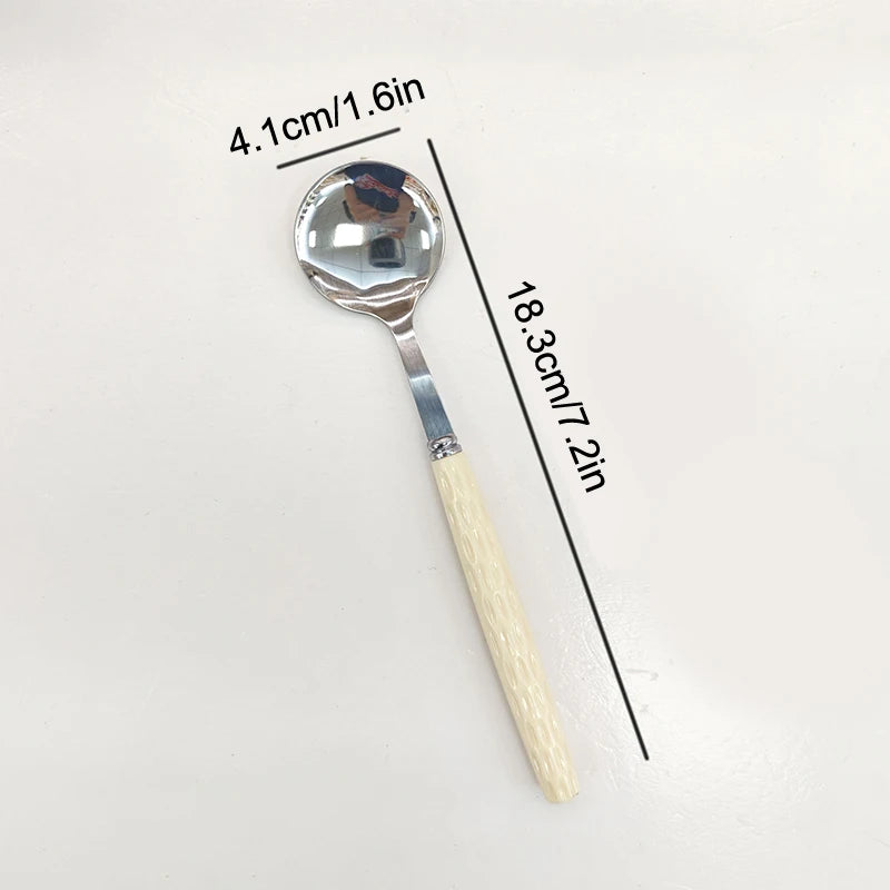 Stainless Steel Long Handle Spoon – Dessert, Coffee & Ice Cream Kitchen Spoon Nixie