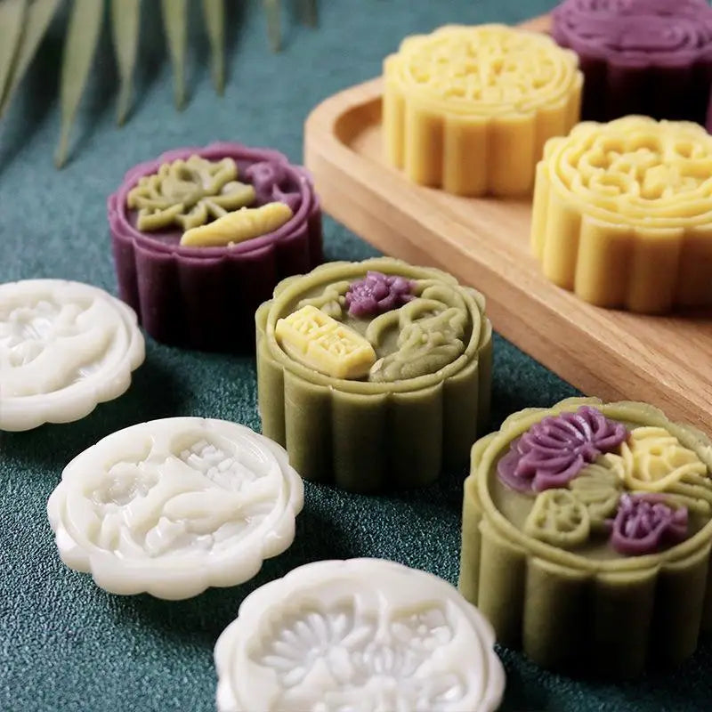 DIY Mooncake Mold Hand Press Pastry Embossing Tool Set Pastry Baking Mold Nixie