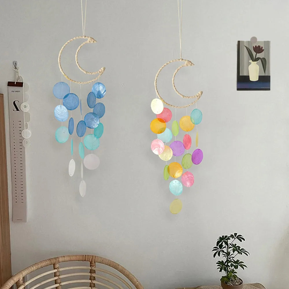 Circle Shell Wind Chimes – Natural Moon Shell Dream Catcher