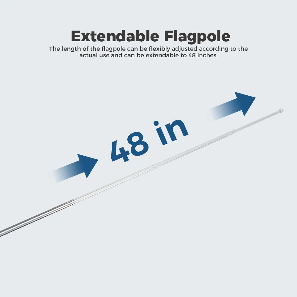 4ft Kayak Safety Flag with Pole & Track/Screw Mount | KEMITOUR Kayak Safety Flag Nixie