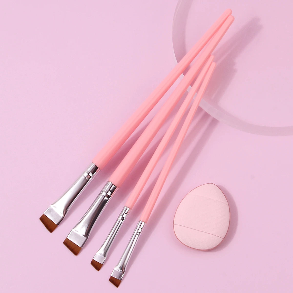 Nixie 5-Pc Makeup Brush Set – Eyeliner, Eyebrow & Puff Makeup Brush Set Nixie