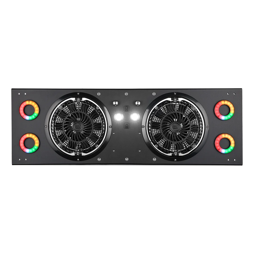 12V UTV Cab Cooling Fan with Dome Light & RGB – IP66 Rated UTV Cab Cooling Fan Nixie Fan with RGB