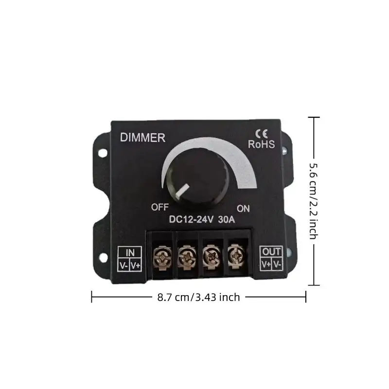 DC 12V 24V 30A PWM LED Dimmer Controller Rotary Knob