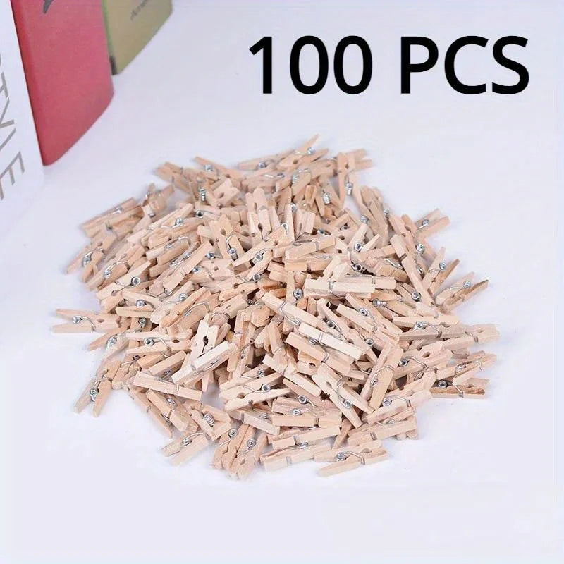 Mini Natural Wood Clips 25mm – 50/100 Pcs Clothespins & Pegs Wood Craft Clips Nixie 100 PCS
