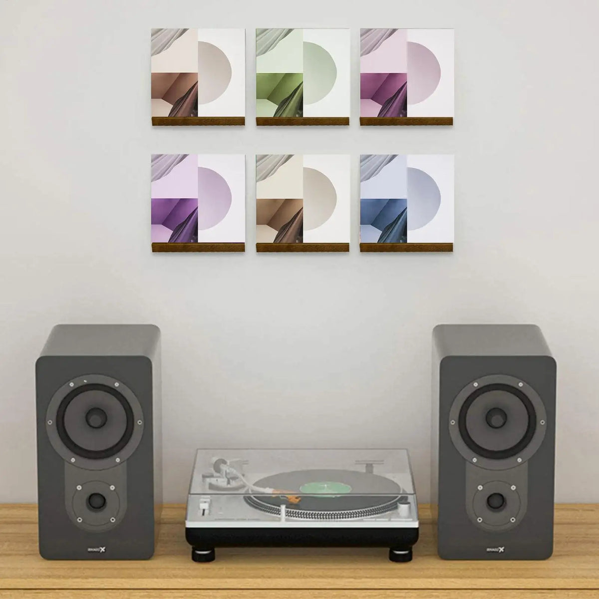 Solid Wood Vinyl Record Wall Shelf – Retro Display Mount