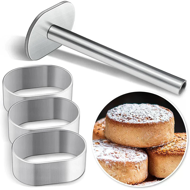 Stainless Steel Pastry Mold with Pusher – DIY Baking Tool Pastry Baking Mold Nixie