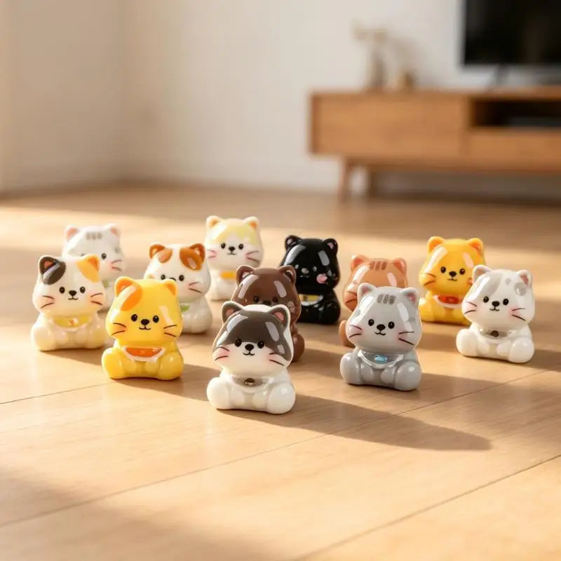 Mini Cat Figurines 6-Piece Set – Kitten Home & Desk Decor Mini Cat Figurines Nixie