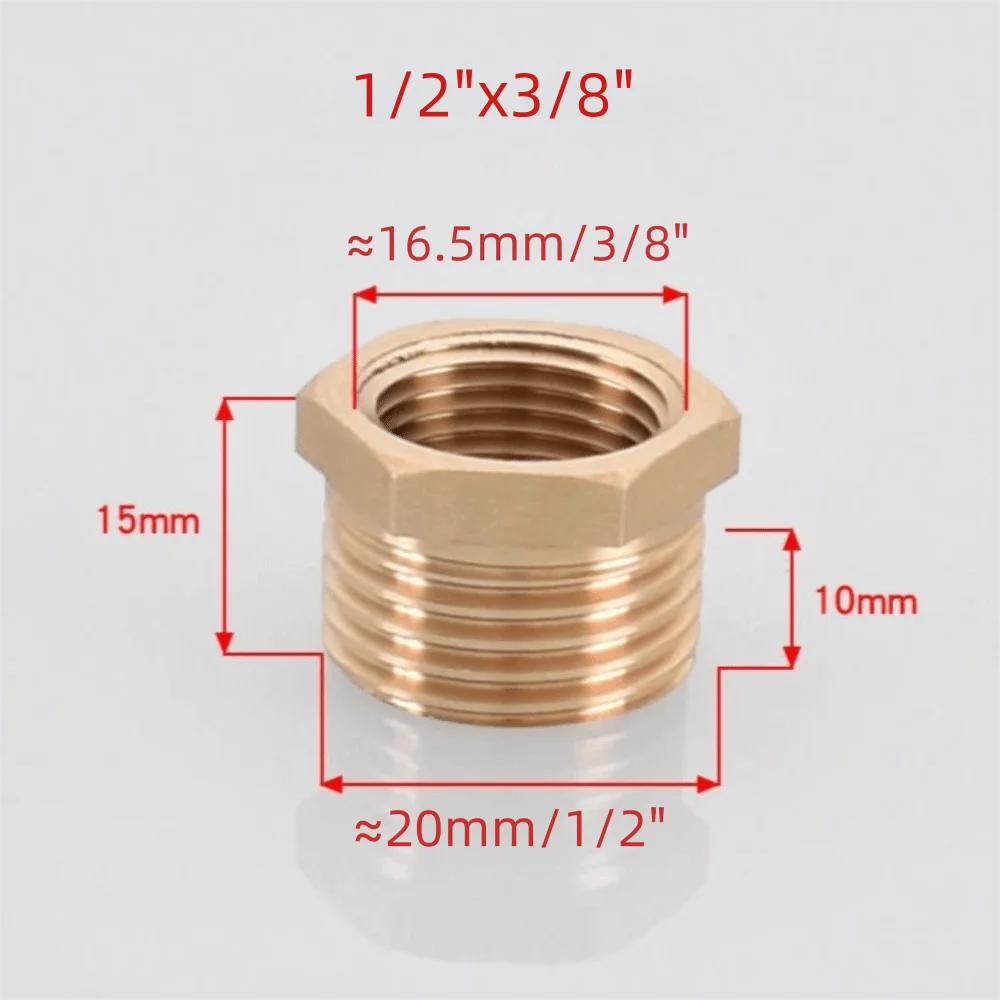 Brass Hex Bushing Reducing Coupler – 1/8 to 3/4 Pipe Fitting Brass Pipe Fitting Nixie 1-2-x3-8-