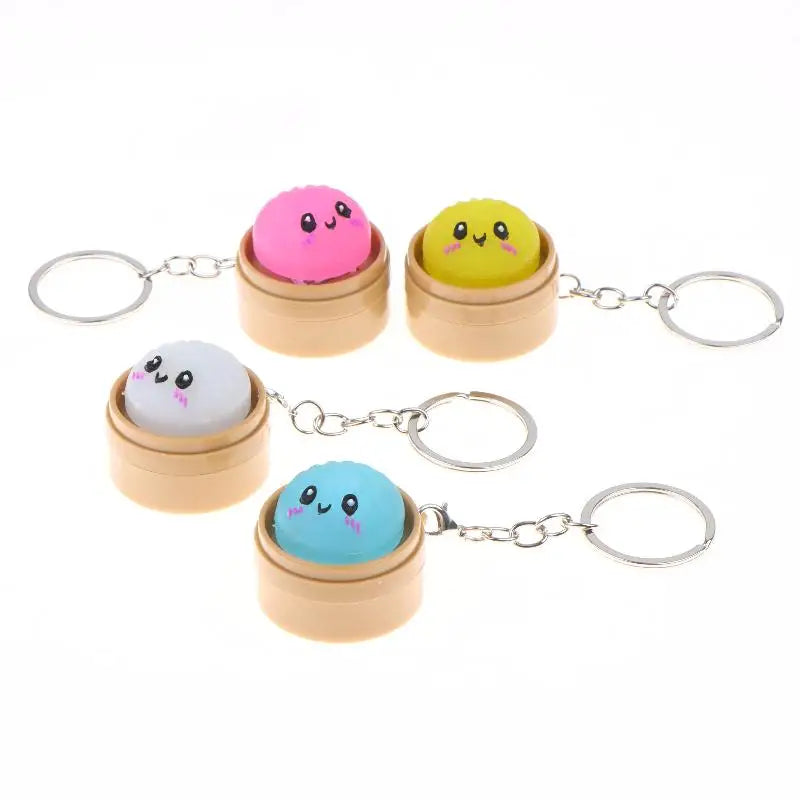 Kawaii Steamed Bun Keychain – Cute Bag Charm & Party Favor Novelty Keychain Nixie