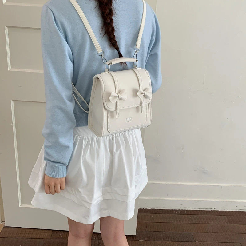 Korean Style Bow Backpack for Women – Casual College Bag