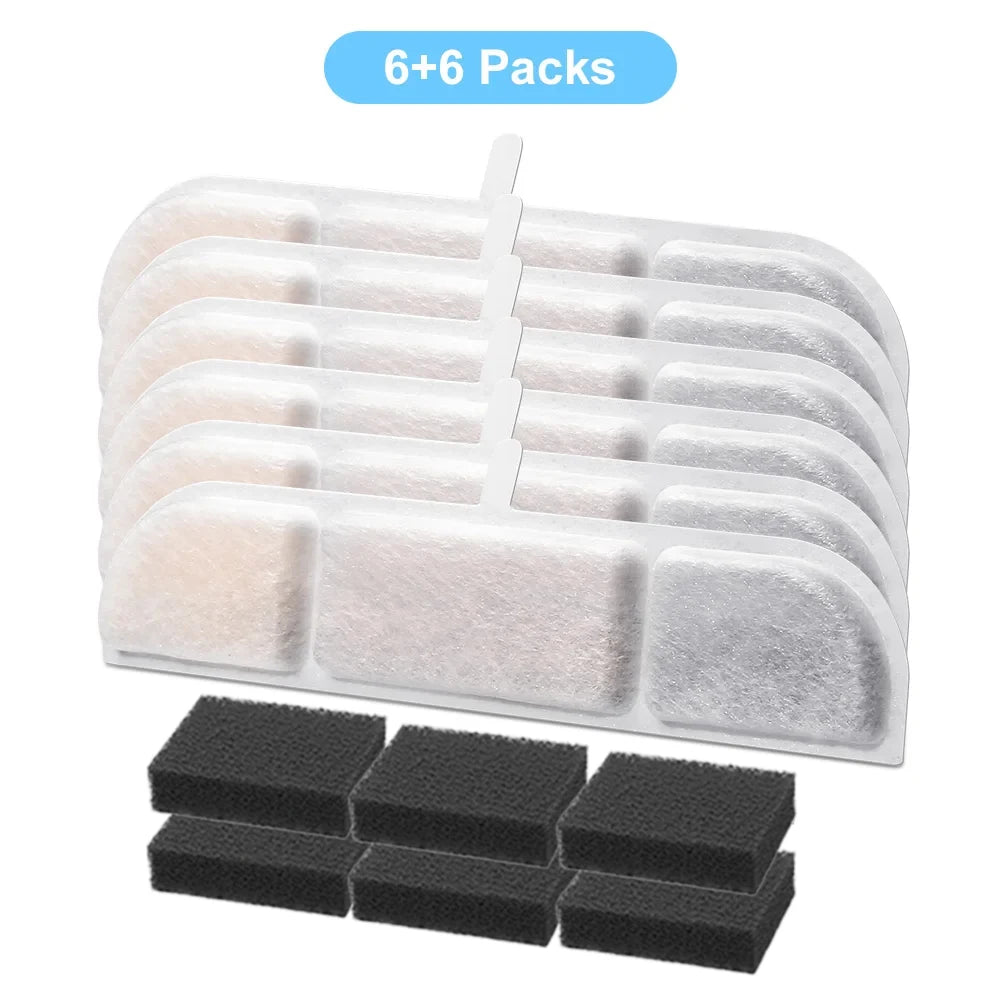 Activated Carbon Filter Cartridge for Cat Fountain WFP6 – 6/12 Pack Cat Fountain Filter Nixie 6packs