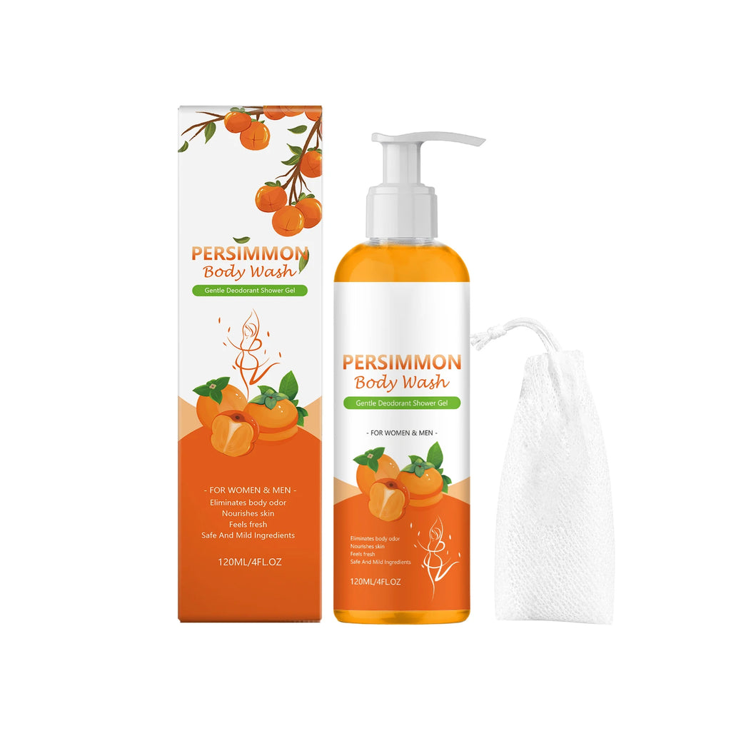 OceAura Persimmon Shower Gel & Foam Net – Unisex Body Wash Body Wash Set Nixie 1pcs Moisturizing