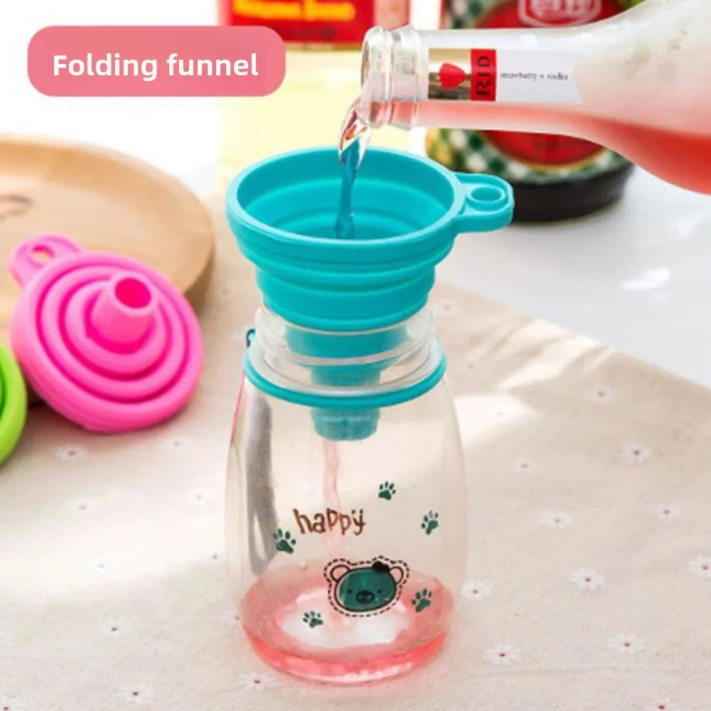 Foldable Silicone Kitchen Funnels – Collapsible, Reusable 2/4 PCS Kitchen Funnel Set Nixie