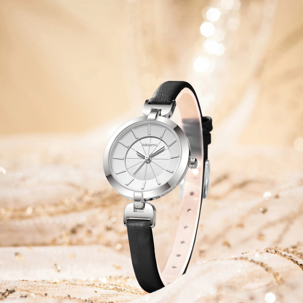 REBIRTH Women's Quartz Watch – Leather Band, Minimalist Dial Women's Quartz Watch Nixie