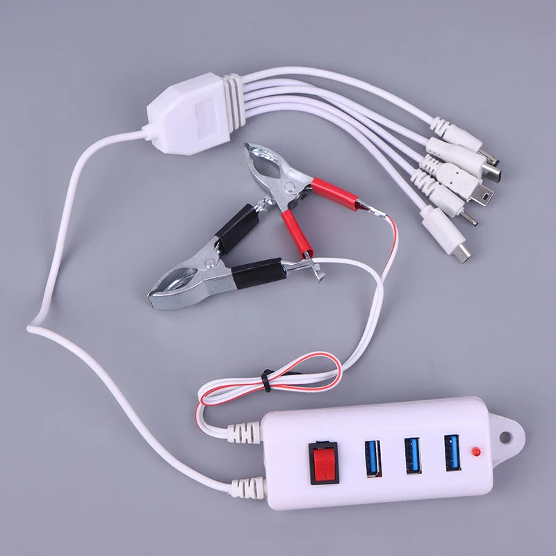 3-Port USB Clip Charger with Switch | Universal Phone Charger USB Clip Charger Nixie