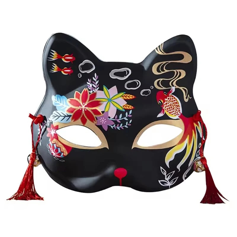 Handmade Japanese Cat Half Face Mask – Anime Cosplay & Stage Cosplay Face Mask Nixie Style A